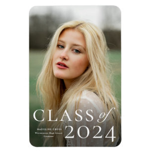 Elegante Typo-Foto-Abschlussankündigung Magnet