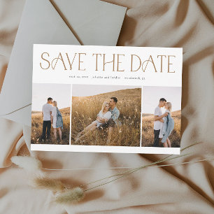 Elegante Typografie 3 Foto Collage Wedding Save The Date