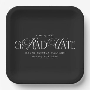 Elegante Typografie Altes Geld Abschluss Schwarz Pappteller
