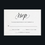 Elegante Typografie auf dem Aquarellpapier-UAWG RSVP Karte<br><div class="desc">Diese einfachen und minimalen Hochzeitskarten sind mit schwarzer Kalligraphie auf weißem,  Imitat Aquarellpapier-Hintergrund ausgestattet.</div>