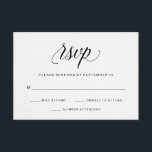 Elegante Typografie auf dem Aquarellpapier-UAWG RSVP Karte<br><div class="desc">Diese einfachen und minimalen Hochzeitskarten sind mit schwarzer Kalligraphie auf weißem,  Imitat Aquarellpapier-Hintergrund ausgestattet.</div>