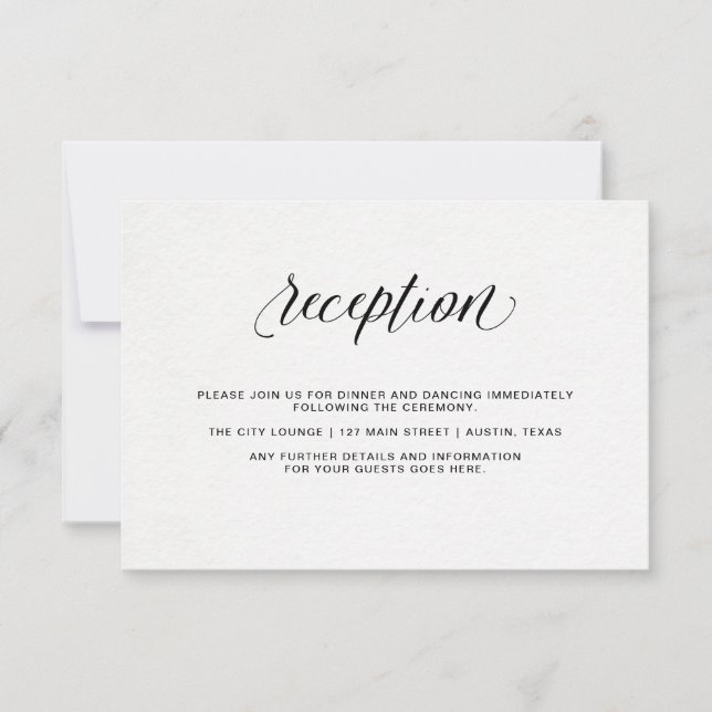 Elegante Typografie auf Wasserfarbpapier | EMPFANG Einladung (Vorderseite)