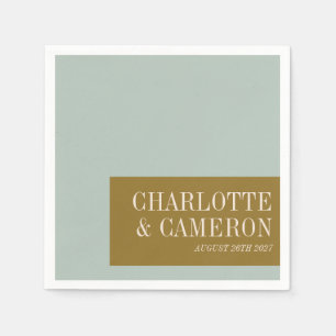 Elegante Typografie Blue Olive Custom Wedding Name Serviette
