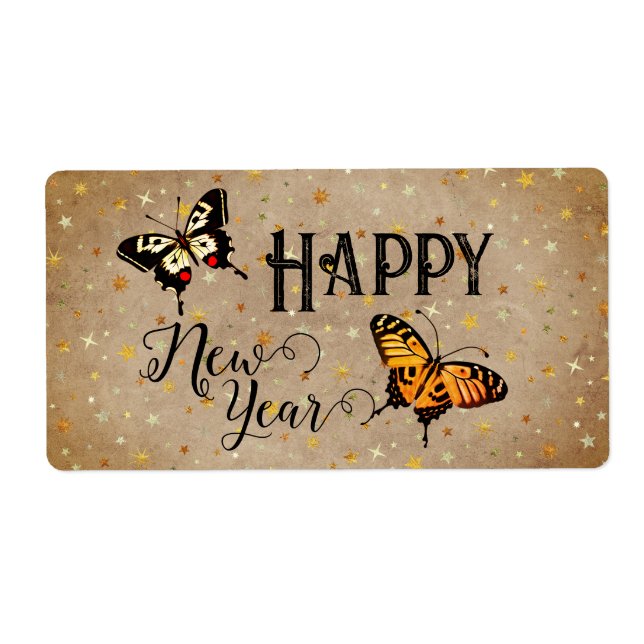 Elegante Typografie Butterfly Stars Rustikales Neu (Vorne)