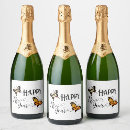 Elegante Typografie Butterfly Weißes Glück Neues J