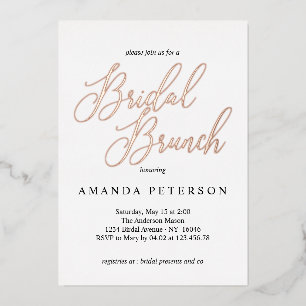Elegante Typografie Calligrafy Bridal Brunch Folieneinladung