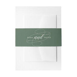 Elegante Typografie   Deep Green Wedding Einladungsbanderole