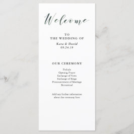 Elegante Typografie | Deep Green Wedding Program Programm