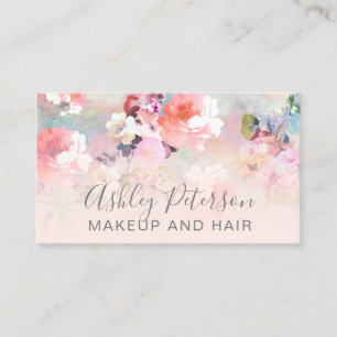 Elegante Typografie des Makes-up erröten rosa Visitenkarte