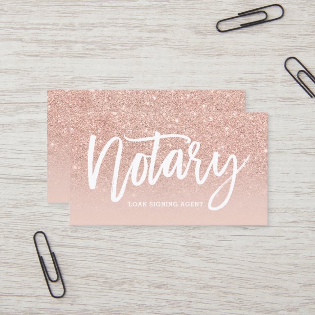 Elegante Typografie des Notarvermittlers erröten Visitenkarte (Vorderseite/Rückseite Beispiel)