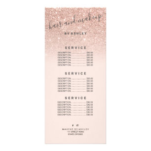 elegante Typografie erröten RosengoldGlitter ombr Werbekarte
