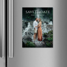 Elegante Typografie Foto Save-the-Date-Magnetkarte