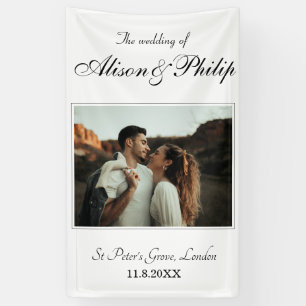 Elegante Typografie Fotovorlage Hochzeit Banner