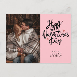 Elegante Typografie Frohen Valentinstag 1 Foto Feiertagspostkarte