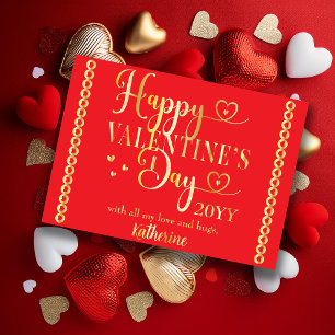 Elegante Typografie Frohen Valentinstag Gestempelt Folien Feiertagskarte