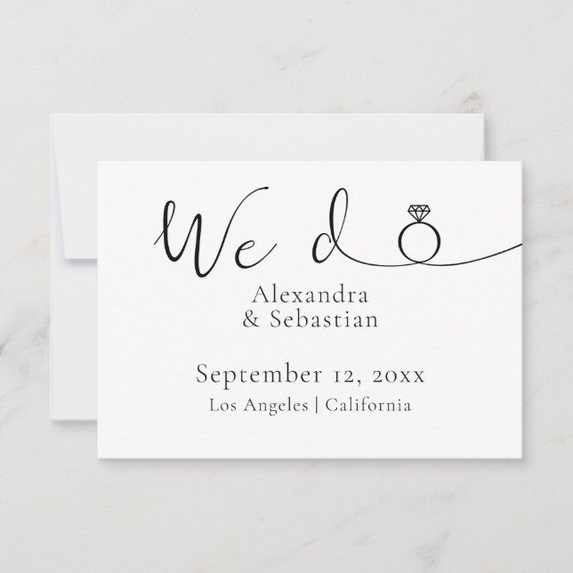 Elegante Typografie Hochzeit machen wir Save the D Date (Vorderseite)
