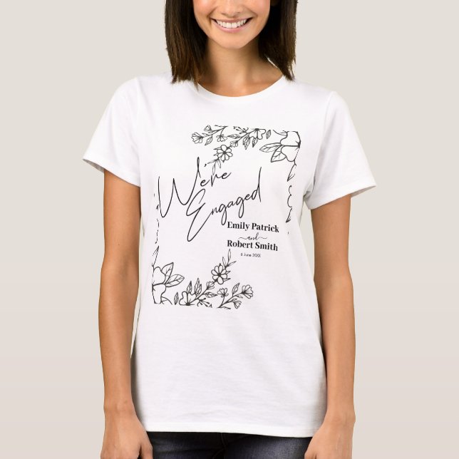 Elegante Typografie ist verlobt T-Shirt (Vorderseite)