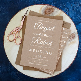 Elegante Typografie Kraftpapier rustikale Hochzeit Einladung