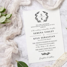 Elegante Typografie Laurel Wreath Monogram Wedding