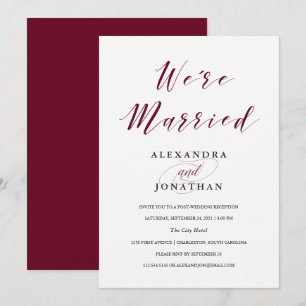 Elegante Typografie   Marsala Hochzeitszeremonie n Einladung