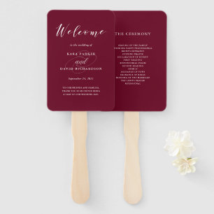 Elegante Typografie Marsala Wedding Fächer