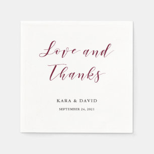 Elegante Typografie   Marsala Wedding Serviette