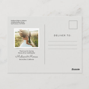 Elegante Typografie mit Foto   Danke Postkarte