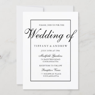 Elegante Typografie Moderne Einladung zur Hochzeit