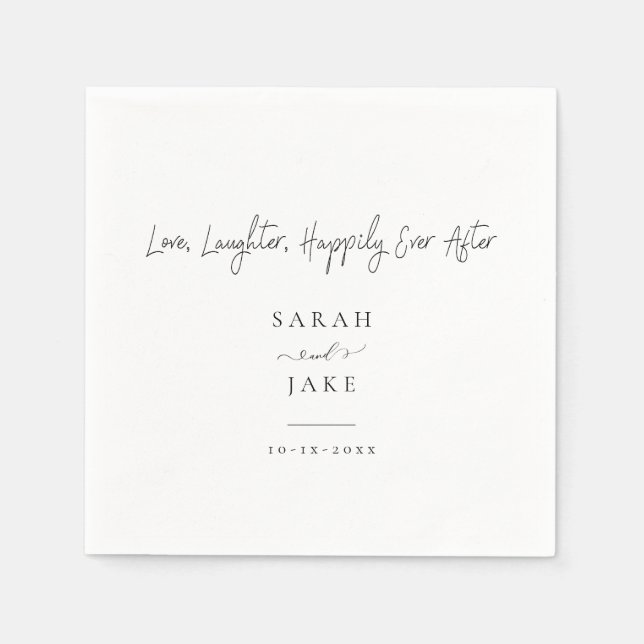Elegante Typografie: Moderne Hochzeitsnapkins der  Serviette (Vorderseite)