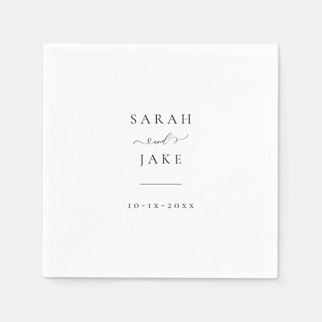 Elegante Typografie: Moderne schicke Hochzeitsnapk Serviette (Vorderseite)