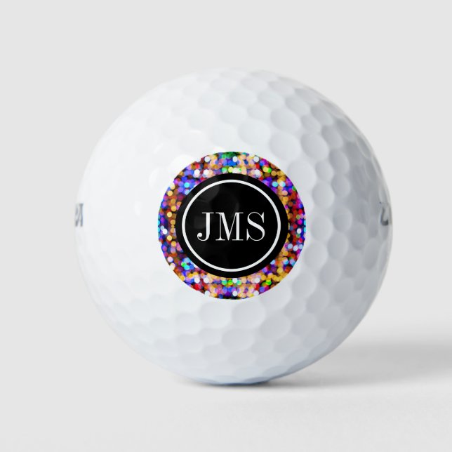Elegante Typografie Modernes Monogramm Golfball (Vorderseite)