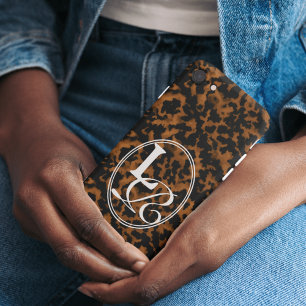 Elegante Typografie Monogram Tortoise-Muschel Case-Mate iPhone Hülle