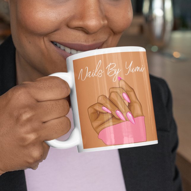 Elegante Typografie Nail Salon Branded Feminine Kaffeetasse (Von Creator hochgeladen)