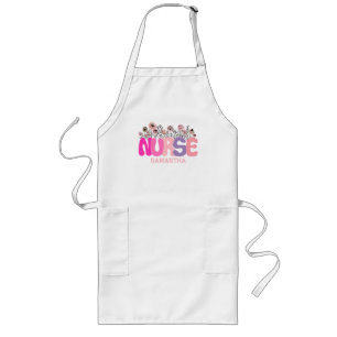 Elegante Typografie "Nurse" mit pulsierender Blüte Lange Schürze
