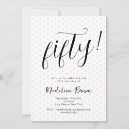 Elegante Typografie Pink Dots Moderne 50. Geburtst Einladung