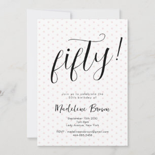Elegante Typografie Pink Dots Moderne 50. Geburtst Einladung