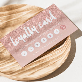 elegante Typografie-Rose Goldtreuungskarte Treuekarte