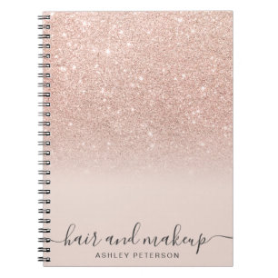 Elegante Typografie rot Rose Gold Glitzer ombre Notizblock