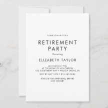 Elegante Typografie-Ruhestandsfeier-Einladung