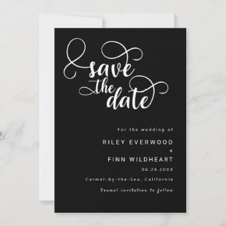 Elegante Typografie Save the Date Einladung