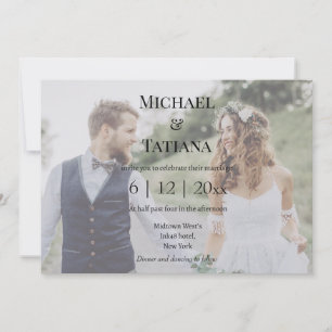 elegante Typografie uAwg qr Code 2 Fotos Hochzeit Einladung