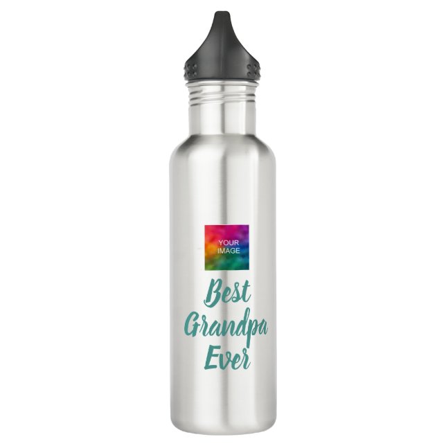 Elegante Typografie Vorlage Bester Opa je Edelstahlflasche (Links)