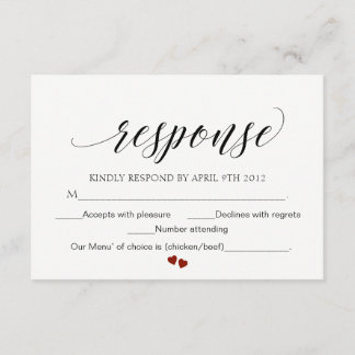 Elegante Typografie Wedding Response Card Script R RSVP Karte