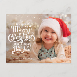 Elegante Typografie Weihnachtsgrüße Postkarte