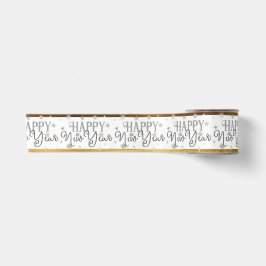 Elegante Typografie Weißgraue Sterne glücklich Neu Satinband