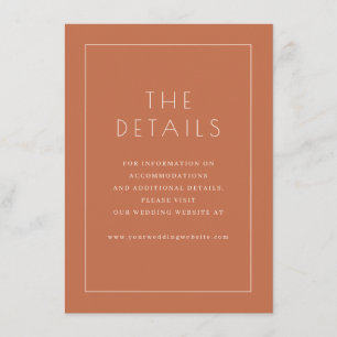 Elegante typografische Terrakotta Begleitkarte