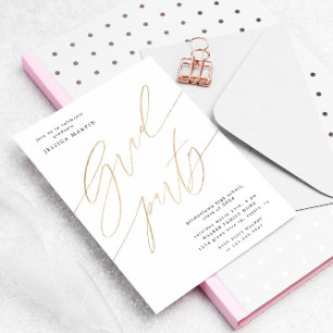 Elegante Typografy Foto Graduation Party Einladung