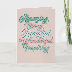 Élégante typographie 3D inspirante Carte de fête d