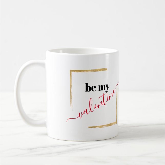 Élégante typographie blanche Saint Valentin Mug ca (Gauche)