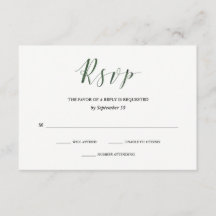 Élégante typographie | Deep Green Wedding RSVP